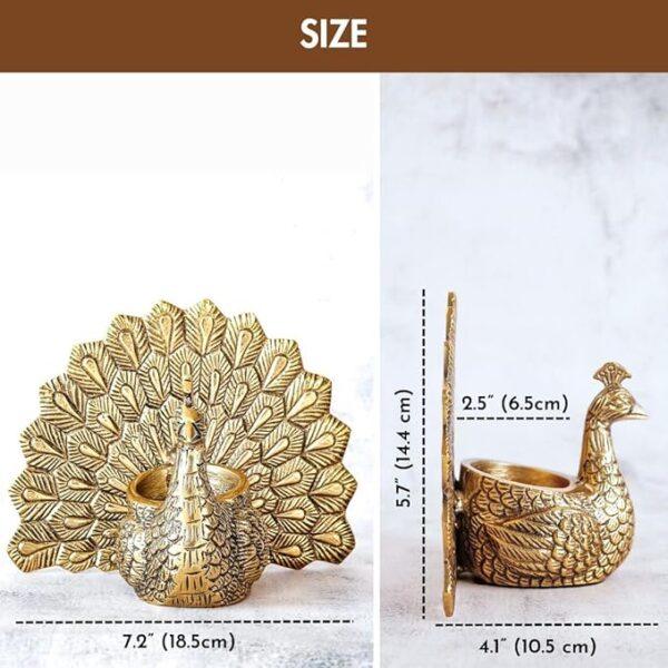 BEHOMA Metal Dancing Peacock Figurine for Good Luck - Image 2
